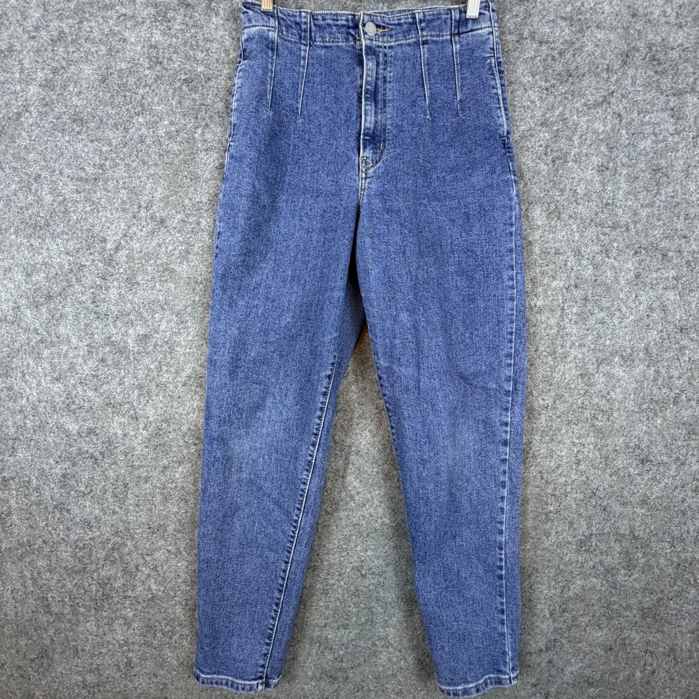 Levi's Jeans Womens 29 Blue Denim Cotton High Waisted Tapered Leg Pleated Front